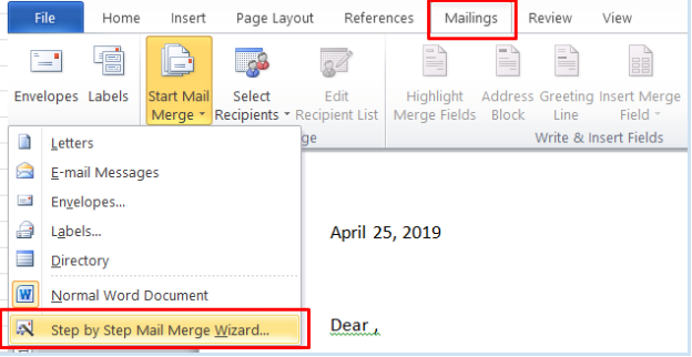 how do you mail merge from excel
